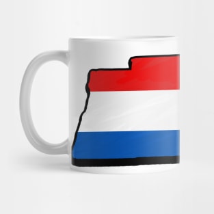 Red, White, and Blue Tennessee Outline Mug